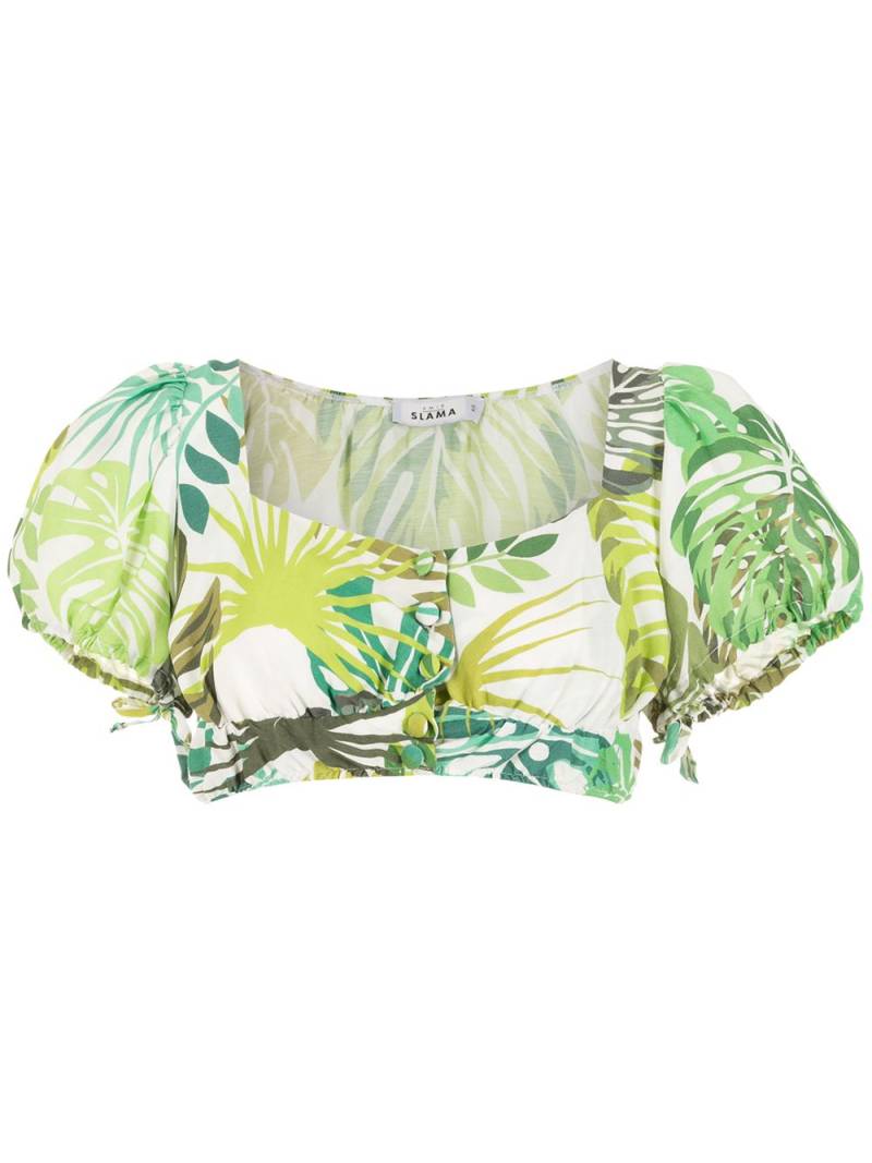 Amir Slama palm leaf print cropped top - Green von Amir Slama