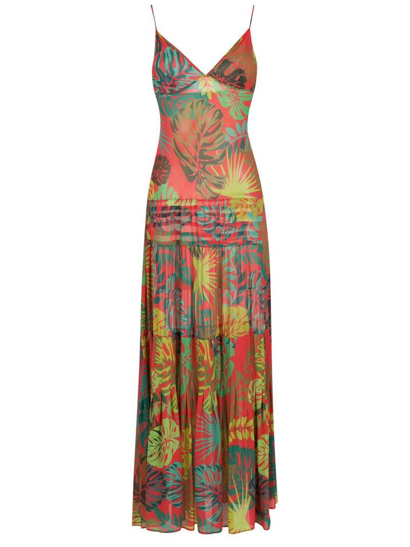 Amir Slama palm leaf print maxi dress - Red von Amir Slama