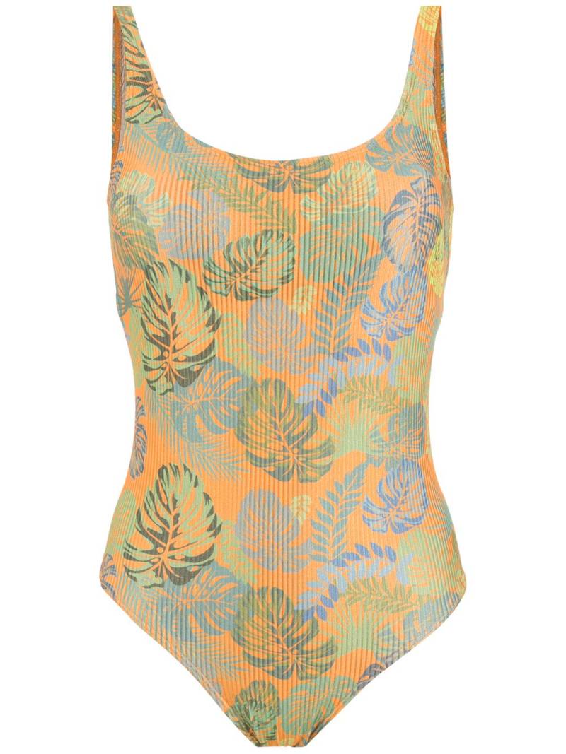 Amir Slama palm leaf print swimsuit - Orange von Amir Slama