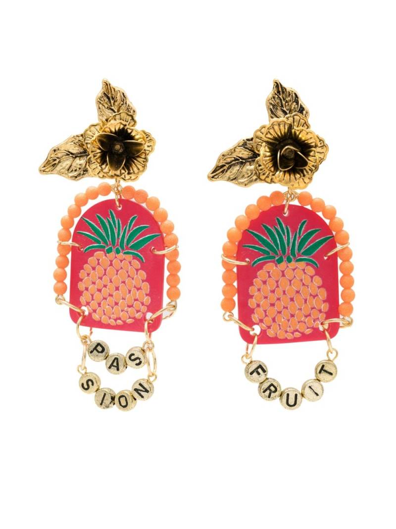 Amir Slama pineapple-motif drop earrings - Multicolour von Amir Slama