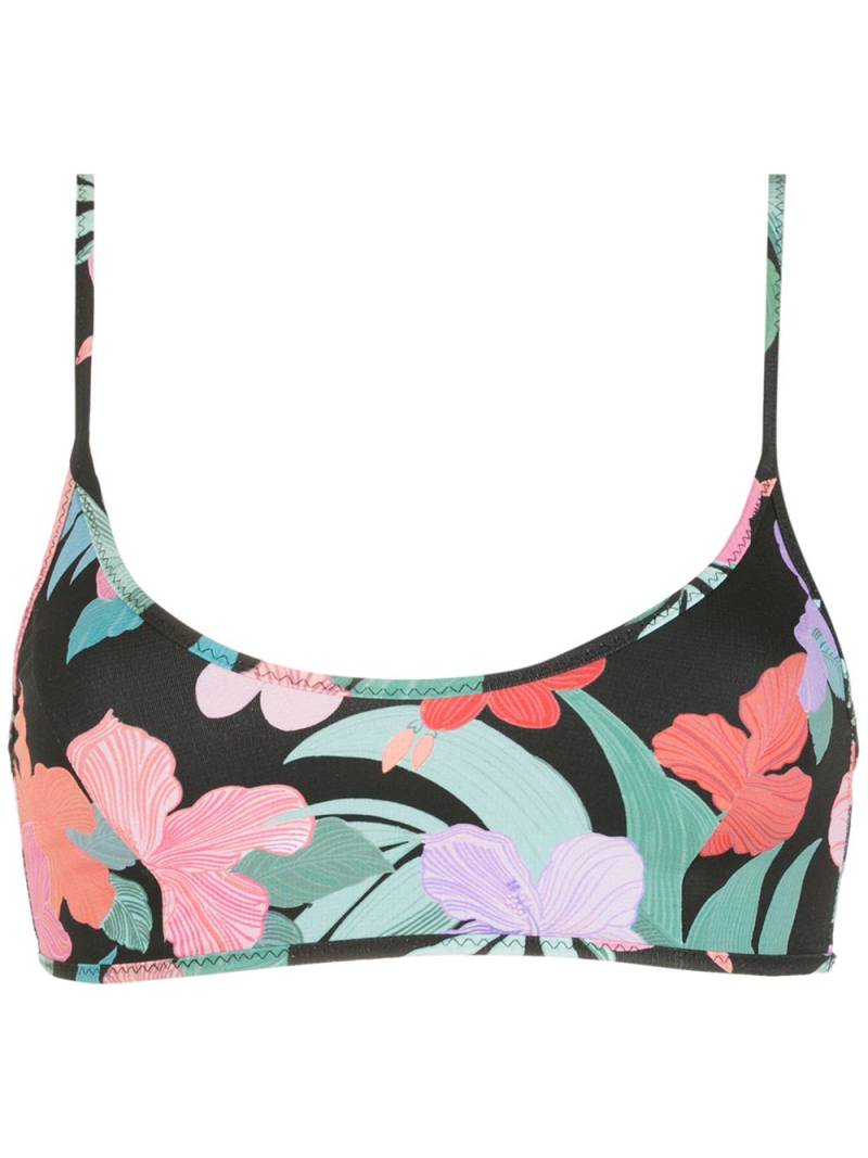 Amir Slama print Hibiscus sport top - Black von Amir Slama