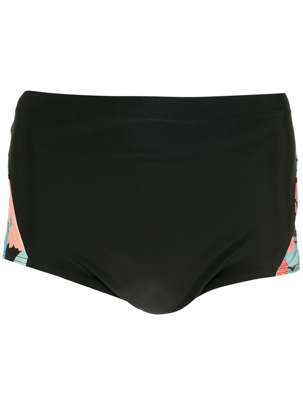 Amir Slama print Hibiscus swimming trunks - Black von Amir Slama