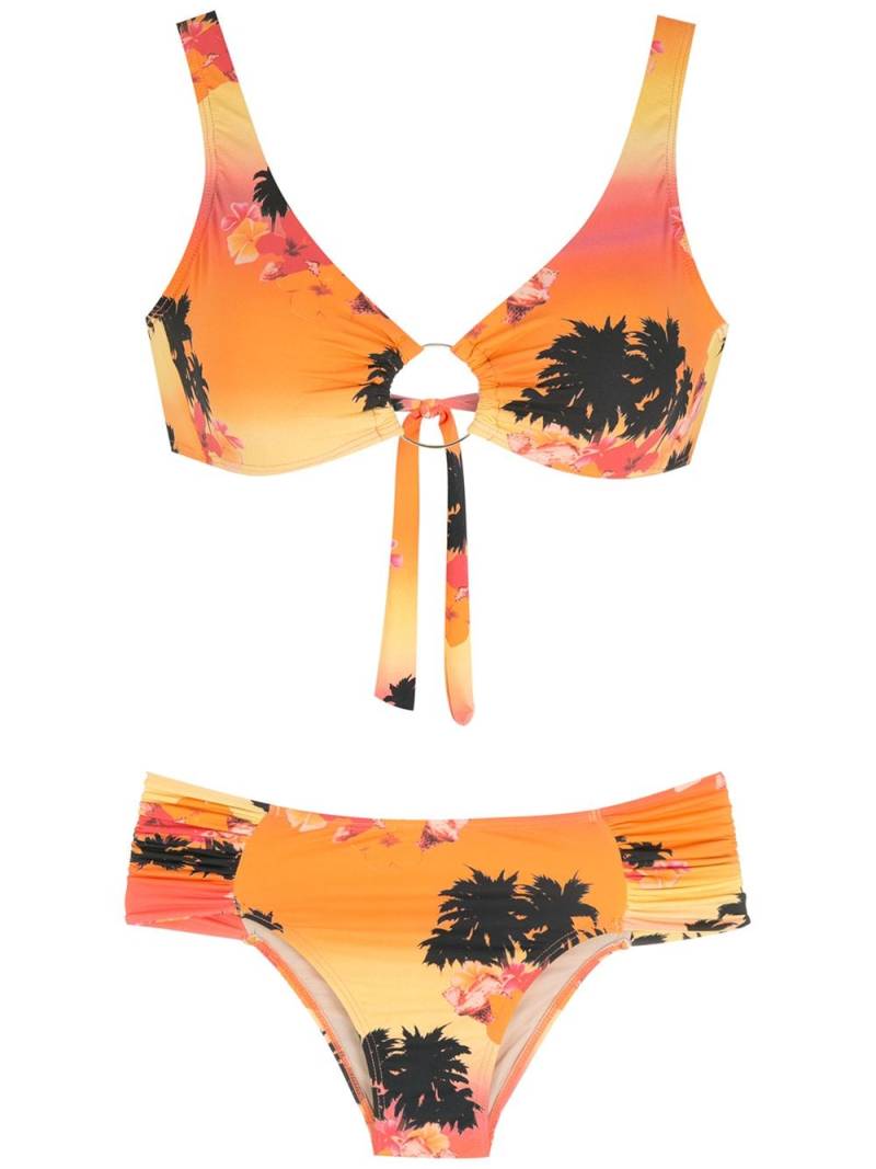 Amir Slama print Ilha de Hibiscus bikini set - Orange von Amir Slama