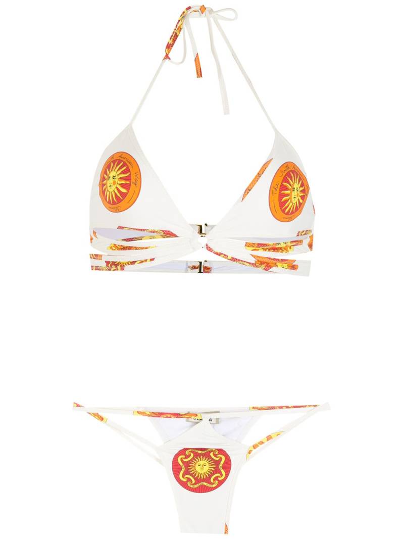 Amir Slama print Sol bikini set - White von Amir Slama