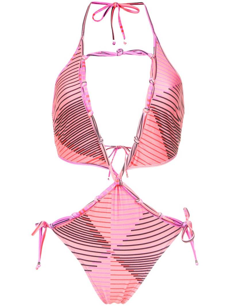 Amir Slama printed cut out swimsuit - Pink von Amir Slama