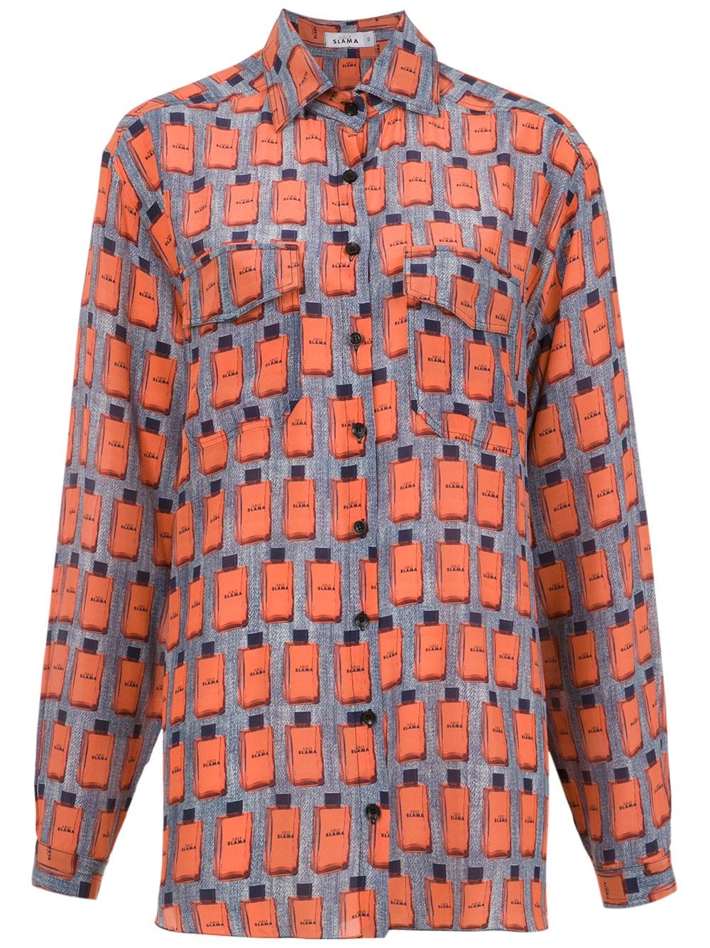 Amir Slama printed silk shirt - Blue von Amir Slama