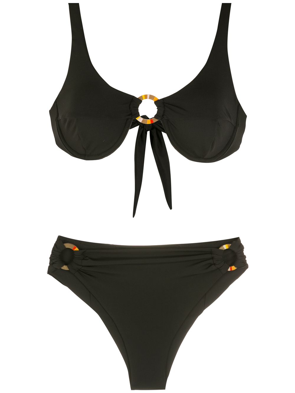 Amir Slama ring-details bikini set - Black von Amir Slama