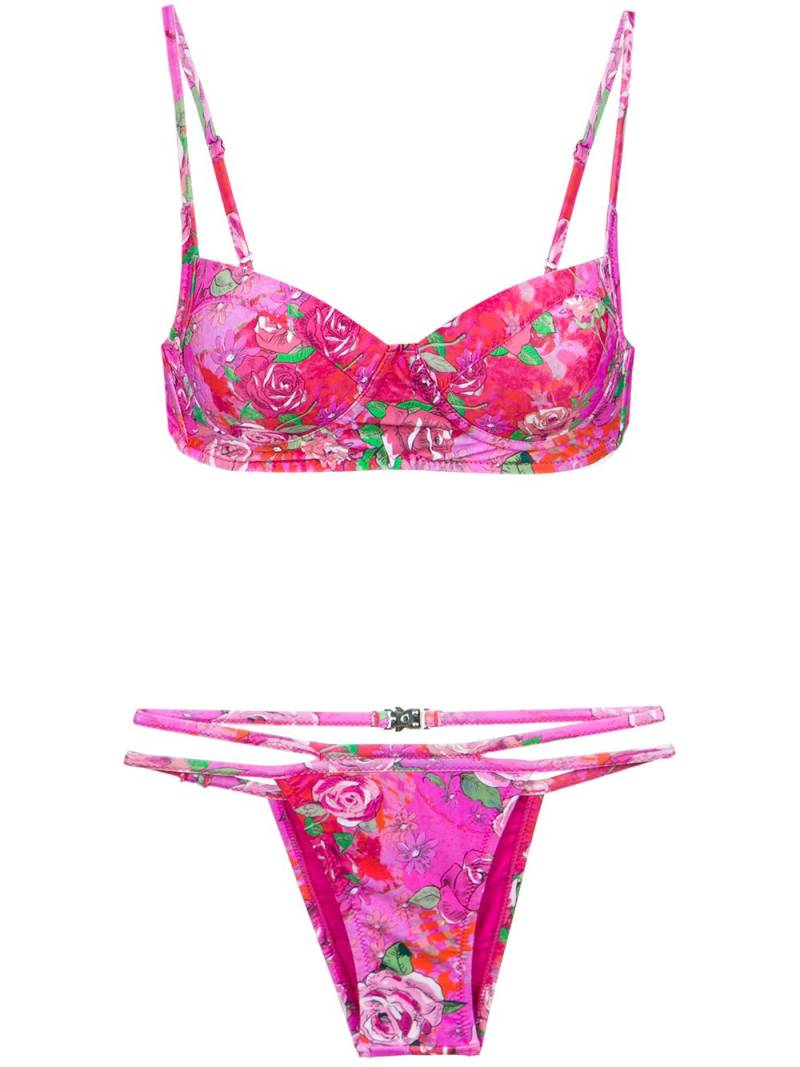 Amir Slama rose print bikini set - Pink von Amir Slama