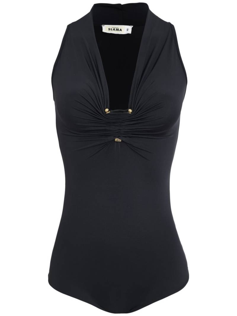 Amir Slama ruched-detail bodysuit - Black von Amir Slama