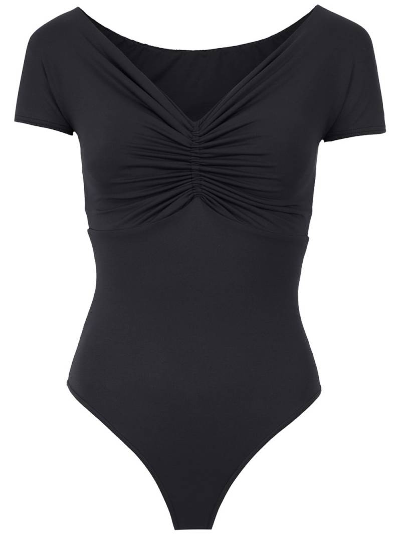 Amir Slama ruched details body - Black von Amir Slama