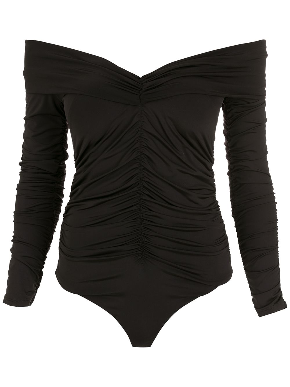 Amir Slama ruched long-sleeves bodysuit - Black von Amir Slama