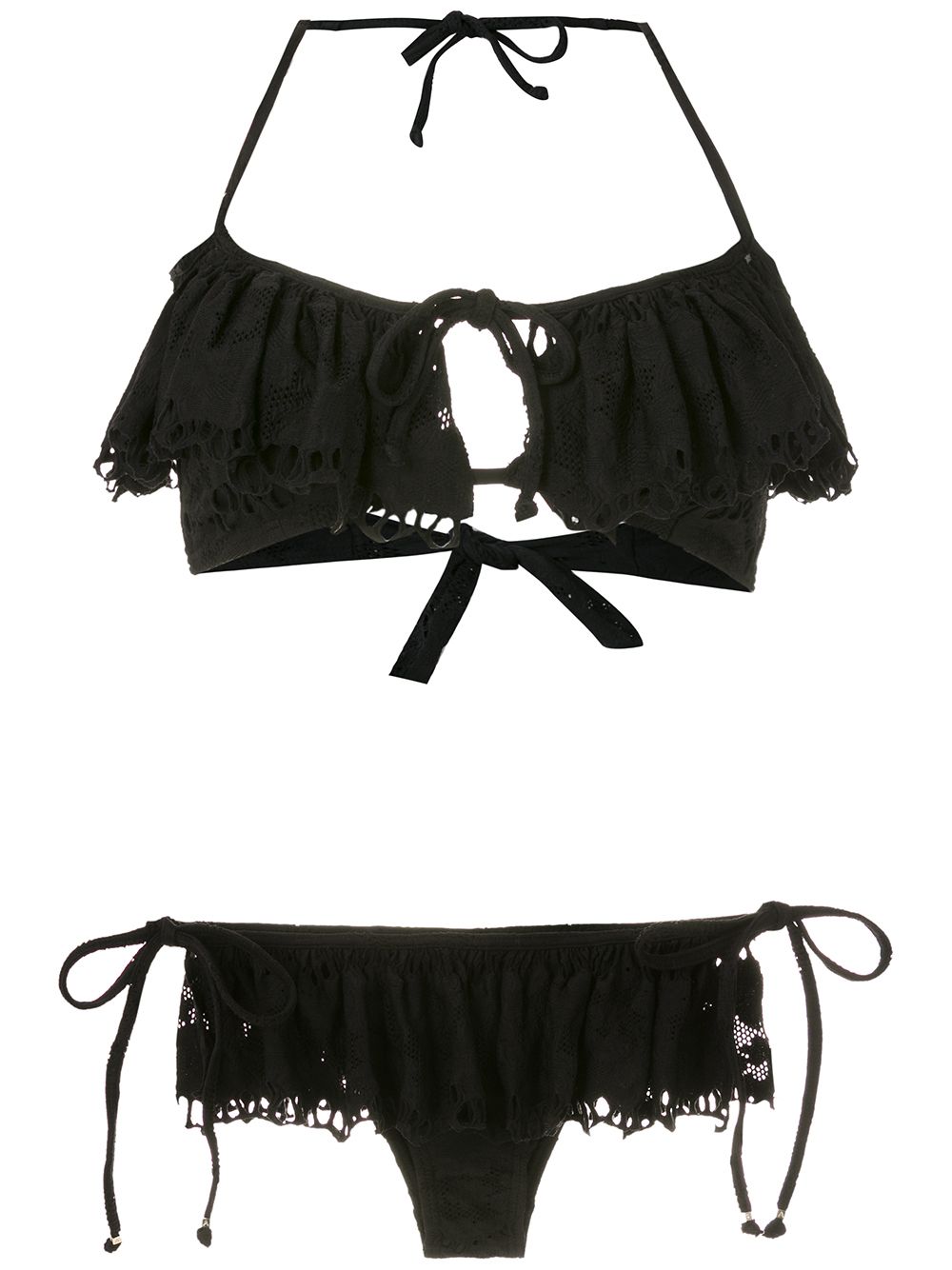 Amir Slama ruffled bikini set - Black von Amir Slama