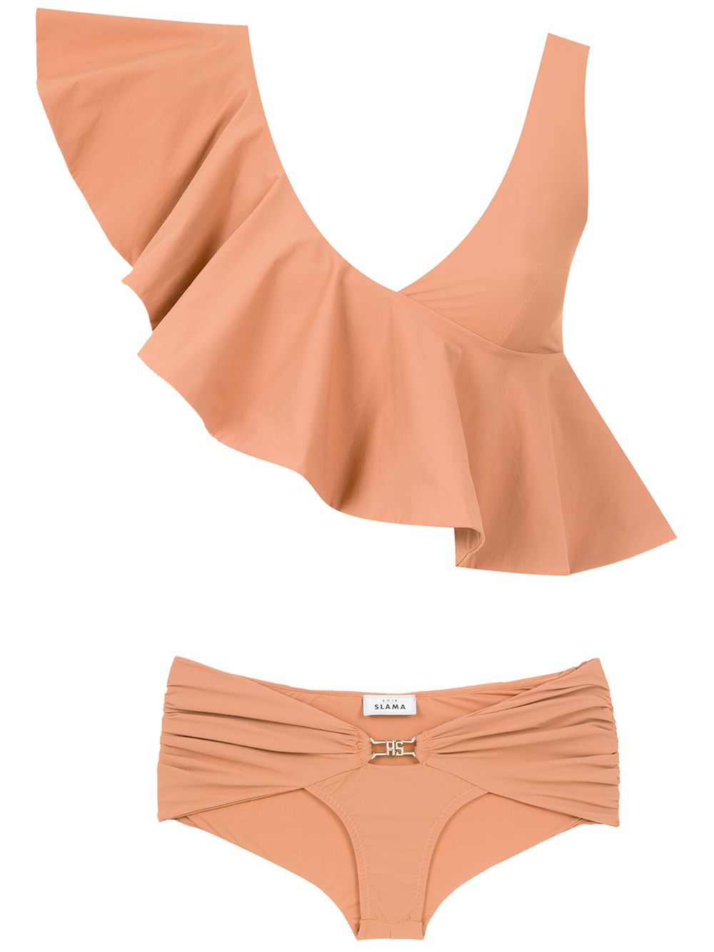 Amir Slama ruffled top bikini set - Neutrals von Amir Slama