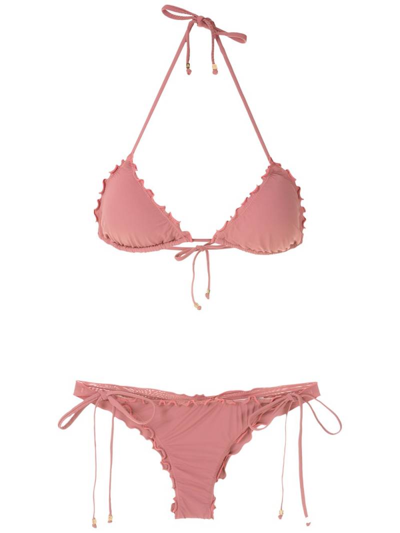 Amir Slama ruffled triangle bikini set - Pink von Amir Slama