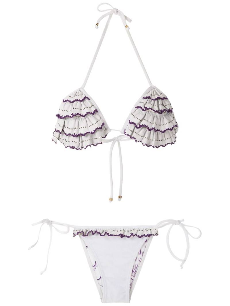 Amir Slama ruffled triangle bikini set - White von Amir Slama