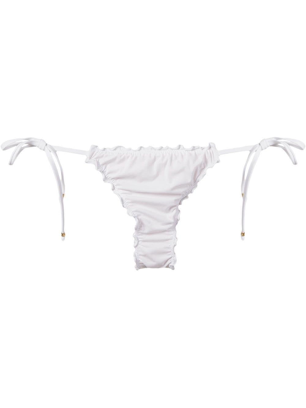 Amir Slama ruffled trim bikini bottom - White von Amir Slama