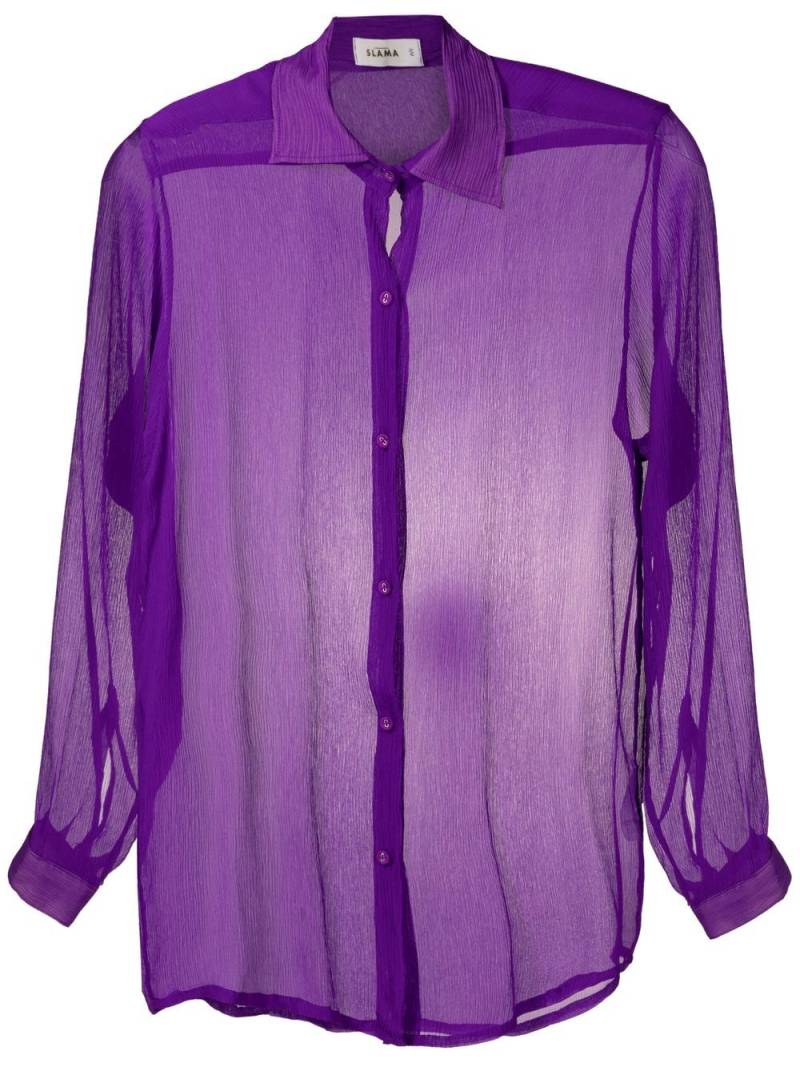 Amir Slama sheer crinkled silk shirt - Purple von Amir Slama