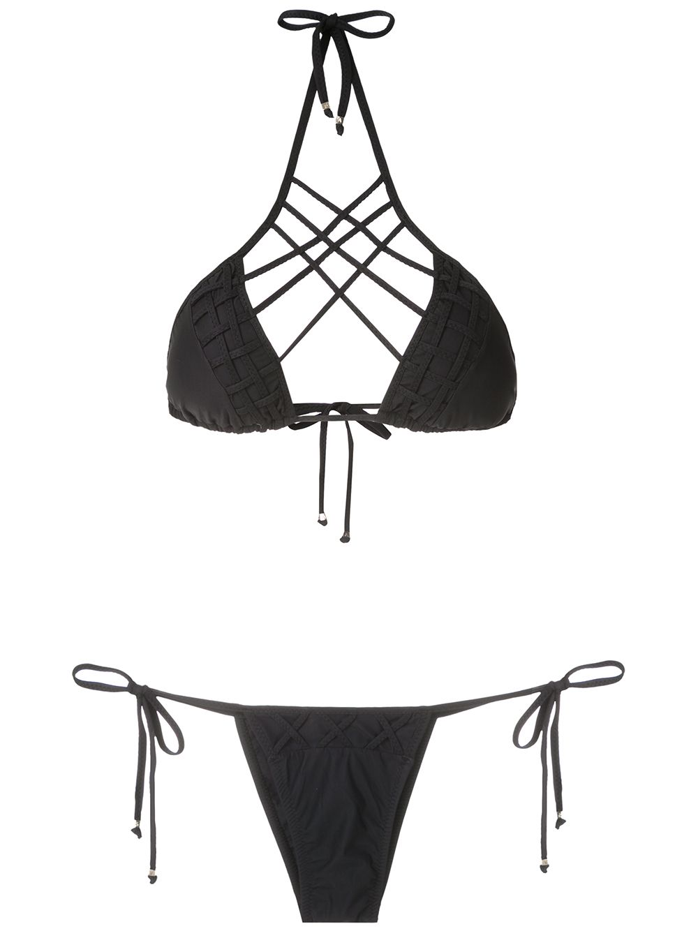 Amir Slama strappy triangle bikini set - Black von Amir Slama