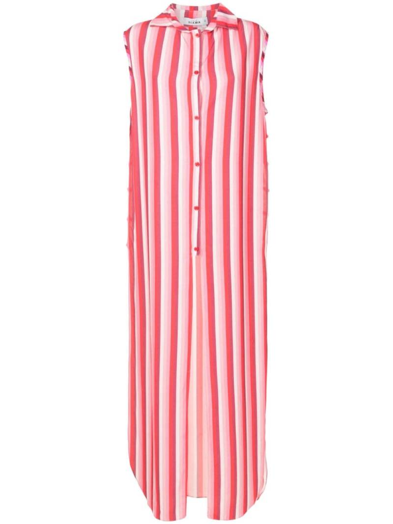 Amir Slama stripe-print long shirtdress - Pink von Amir Slama