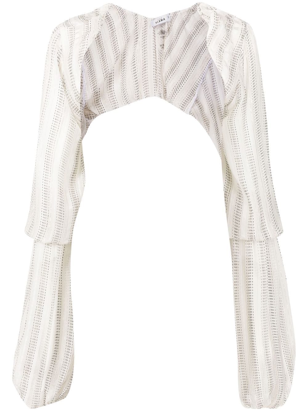 Amir Slama stripe-print long-sleeve bolero - White von Amir Slama