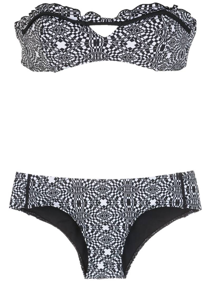 Amir Slama striped print bikini set - Black von Amir Slama