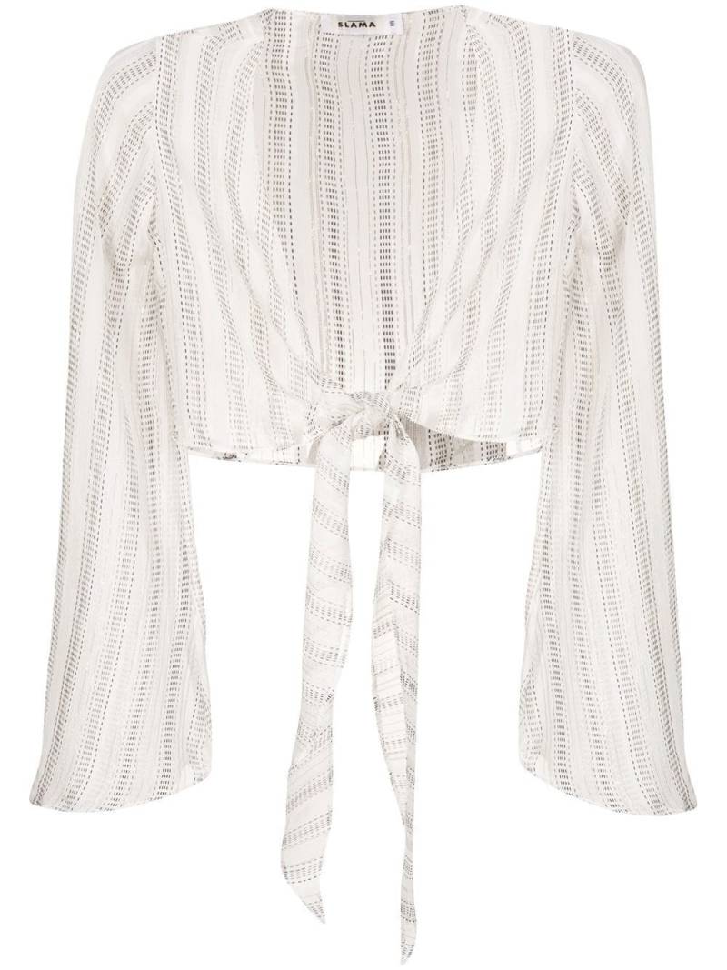 Amir Slama striped silk blouse - White von Amir Slama