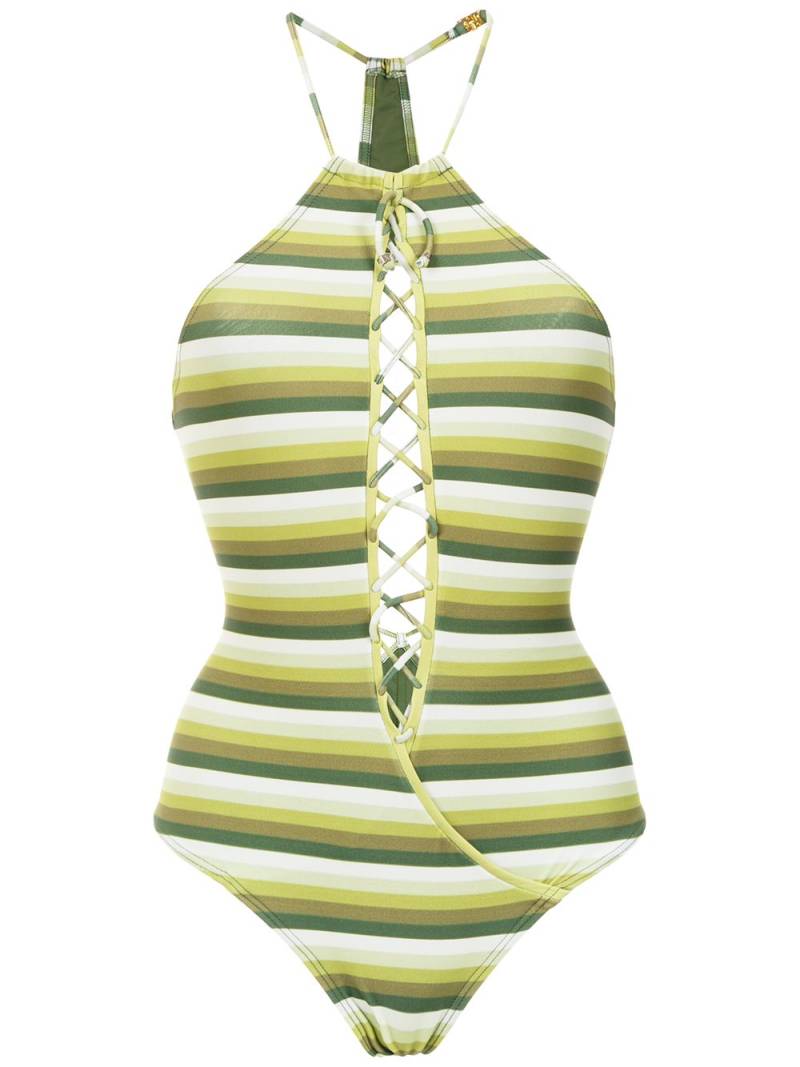 Amir Slama striped swimsuit - Green von Amir Slama