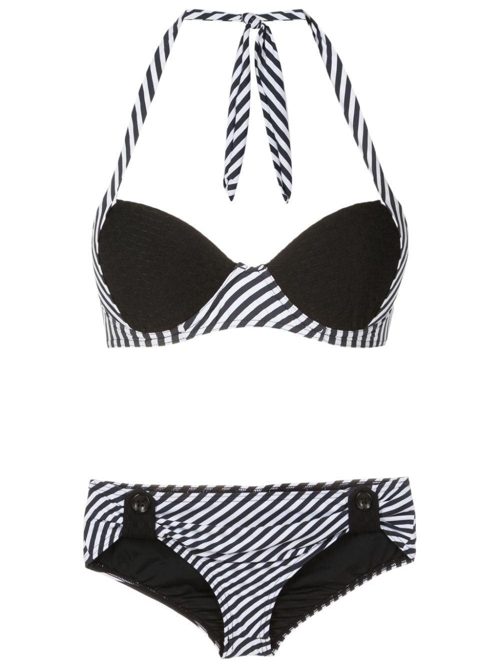 Amir Slama striped underwire-cup bikini - Black von Amir Slama