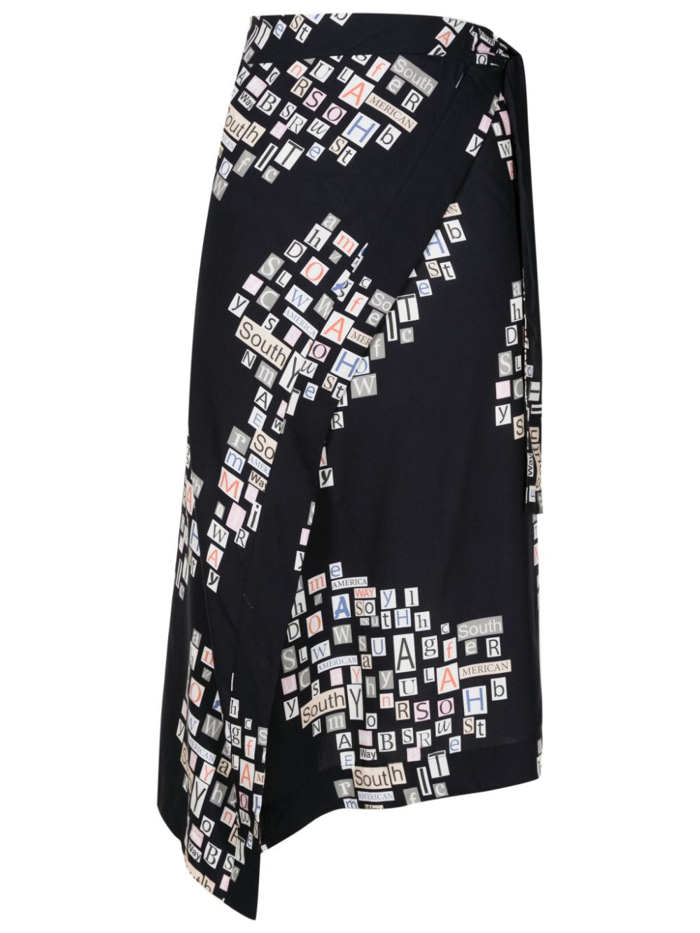 Amir Slama text-print wrap skirt - Black von Amir Slama