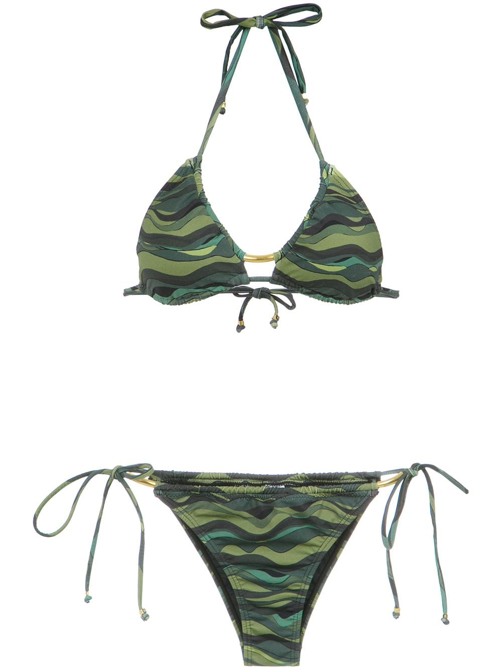 Amir Slama wave print bikini set - Green von Amir Slama