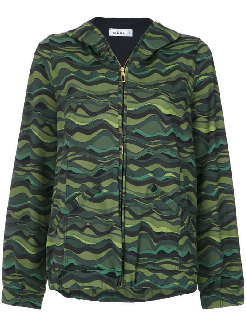 Amir Slama wave print hoodie - Green von Amir Slama