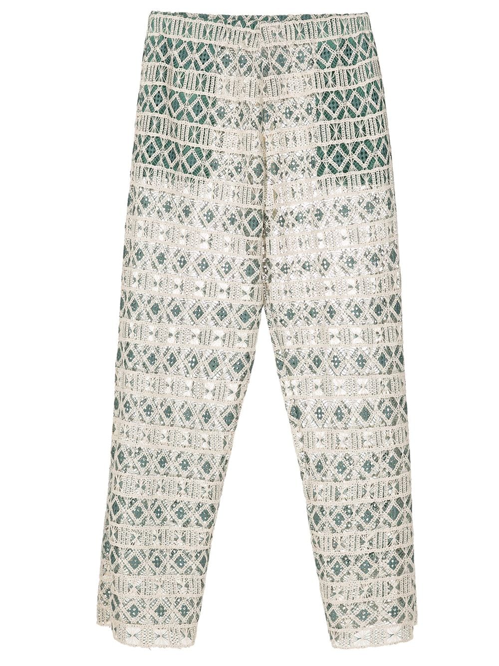 Amir Slama embroidered straight-leg trousers - Green von Amir Slama