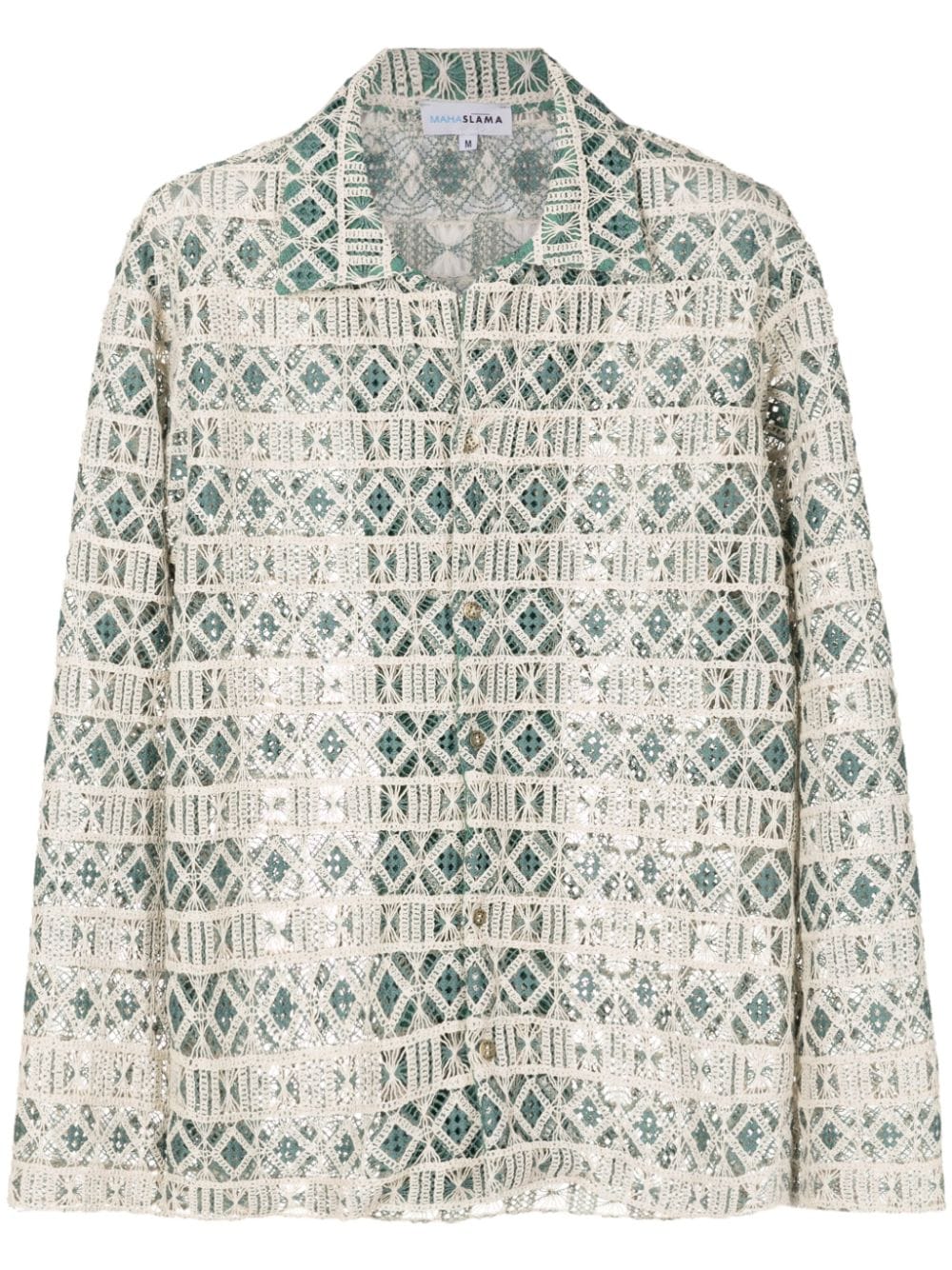 Amir Slama lace-embroidered semi-sheer shirt - Green von Amir Slama