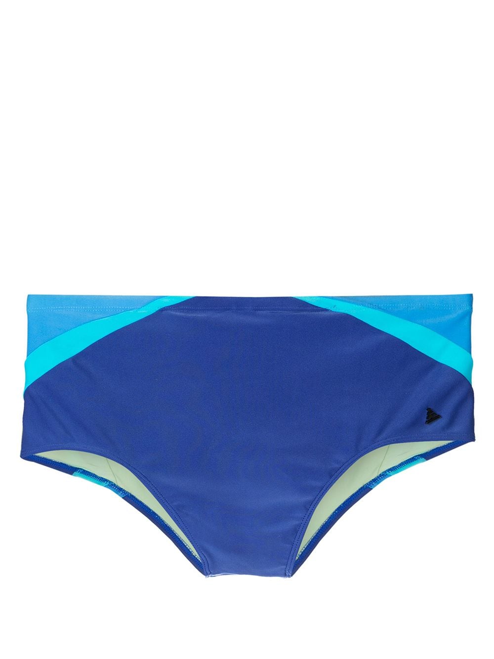 Amir Slama logo-appliqué striped swim shorts - Blue von Amir Slama