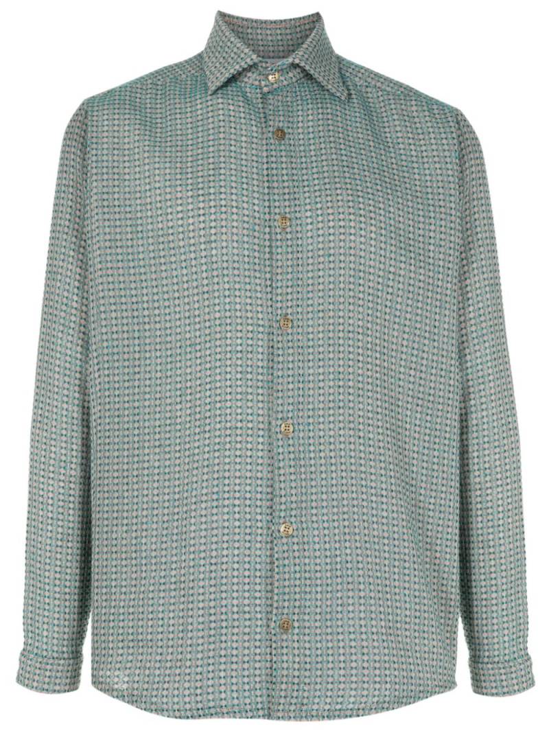 Amir Slama logo-engraved jacquard shirt - Green von Amir Slama