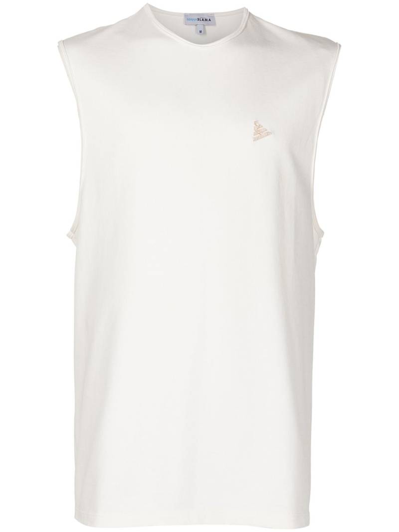 Amir Slama logo-plaque cotton tank top - White von Amir Slama