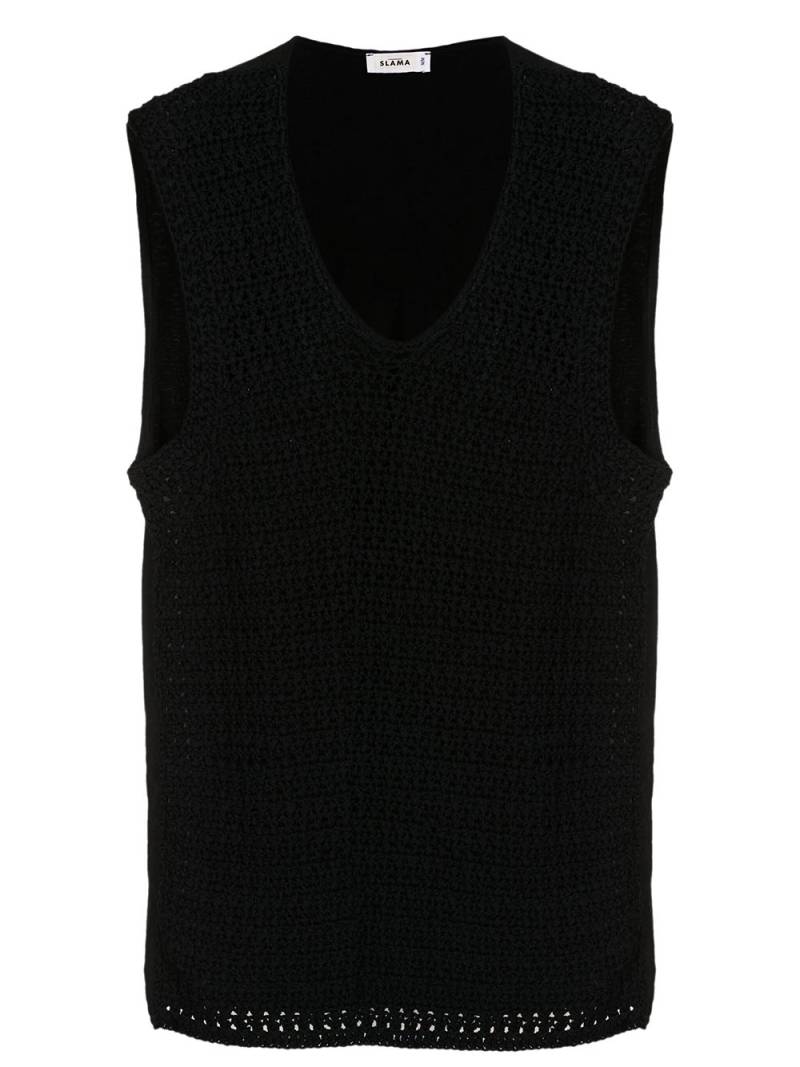 Amir Slama round-neck crocheted tank - Black von Amir Slama