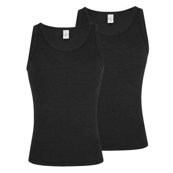 2er Pack Cotton & More - Unterhemd Tanktop Herren Schwarz M von Ammann