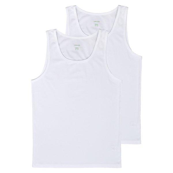 2er Pack Organic De Luxe - Unterhemd Tanktop Herren Weiss L von Ammann