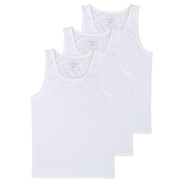 3er Pack Organic De Luxe - Unterhemd Tanktop Herren Weiss L von Ammann