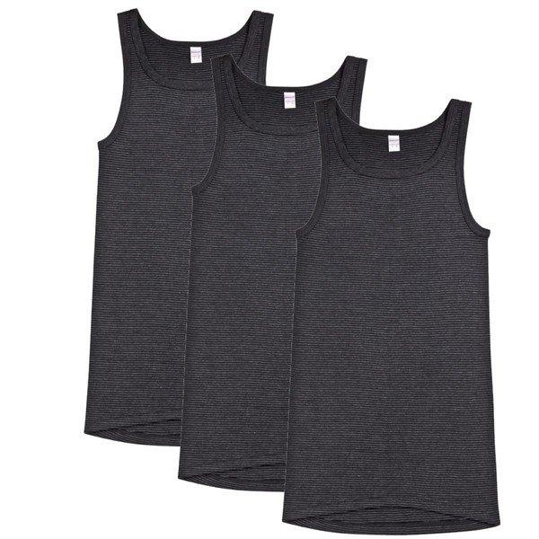 3er Pack Jeans Feinripp - Unterhemd Tanktop Herren Grau M von Ammann