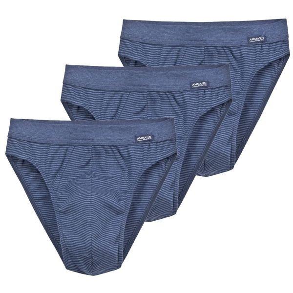 Ammann - 3er Pack Jeans Feinripp Mini-Slip / Unterhose, für Herren, Blau, Größe M von Ammann