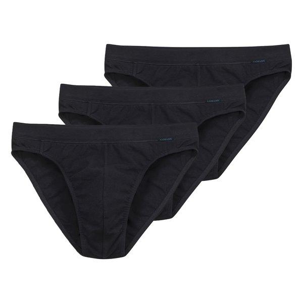 3er Pack Organic De Luxe - Mini Slip Herren Schwarz XXL von Ammann