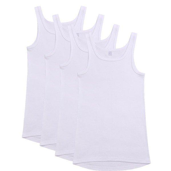 4er Pack Organic Cotton Feinripp - Unterhemd Tanktop Herren Weiss L von Ammann