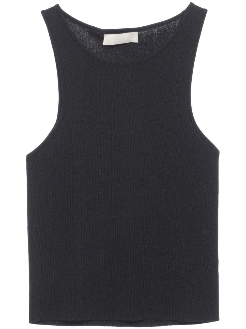 Amomento fine-ribbed crew-neck tank top - Black von Amomento