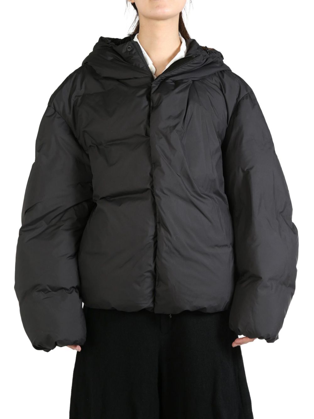 Amomento hooded down puffer jacket - Black von Amomento