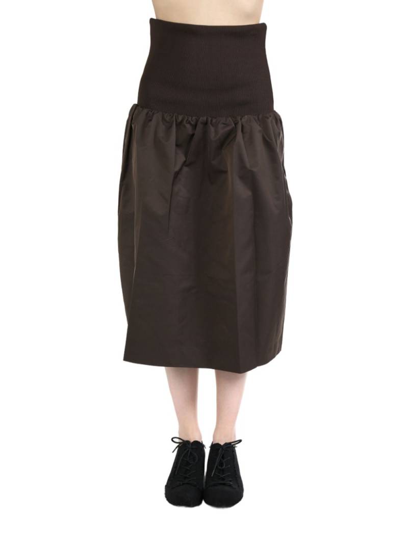 Amomento shirred high-waisted skirt - Brown von Amomento