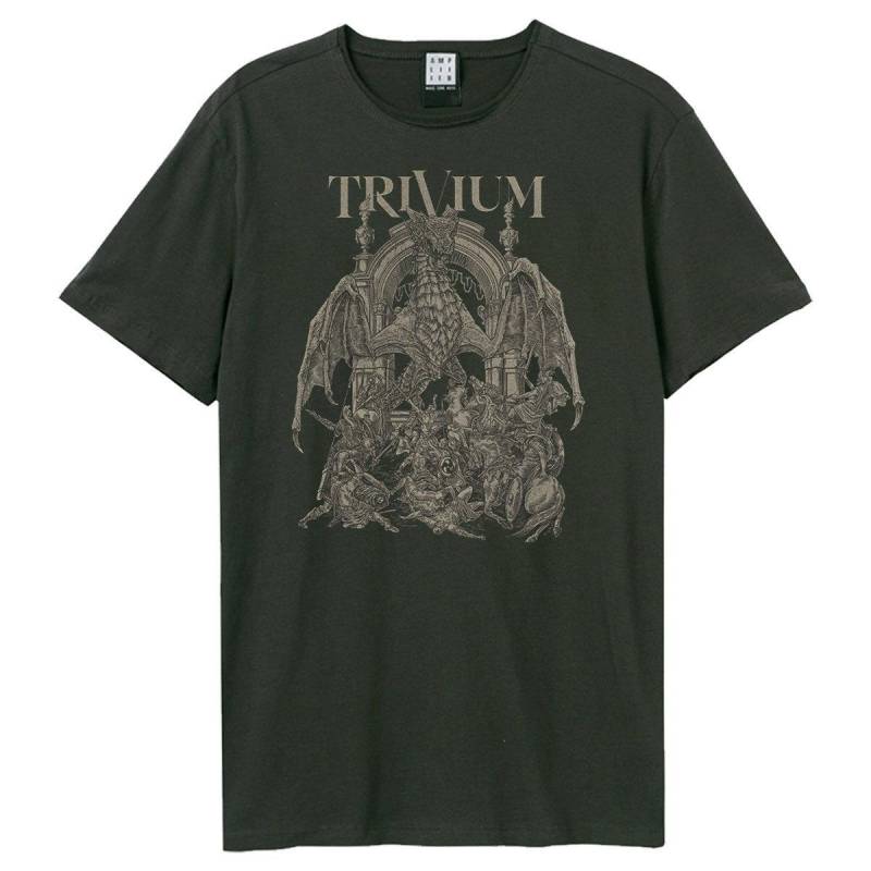 Dragon Temple Tshirt Damen Charcoal Black XS von Amplified