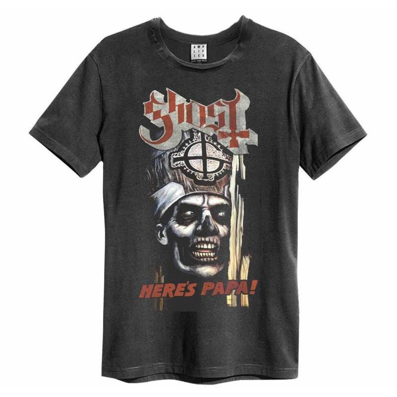 Here's Papa Tshirt Damen Charcoal Black XS von Amplified