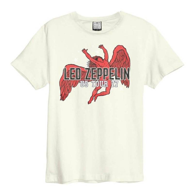 Led Zeppelin Us Tour 77 Tshirt Damen Weiss XS von Amplified